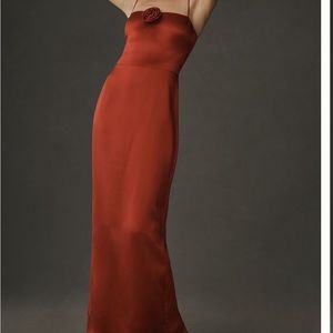 Frankie Reformation silk red sangre rosette dress size 6